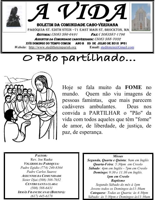 A Vida Boletim da Comunidade Cabo-Verdiana - St. Edith Stein Parish