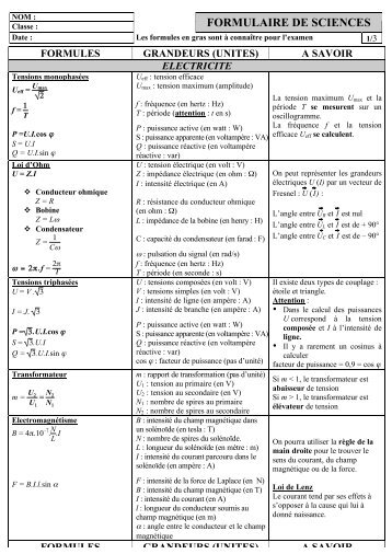 Formulaire bac pro maths worksheets