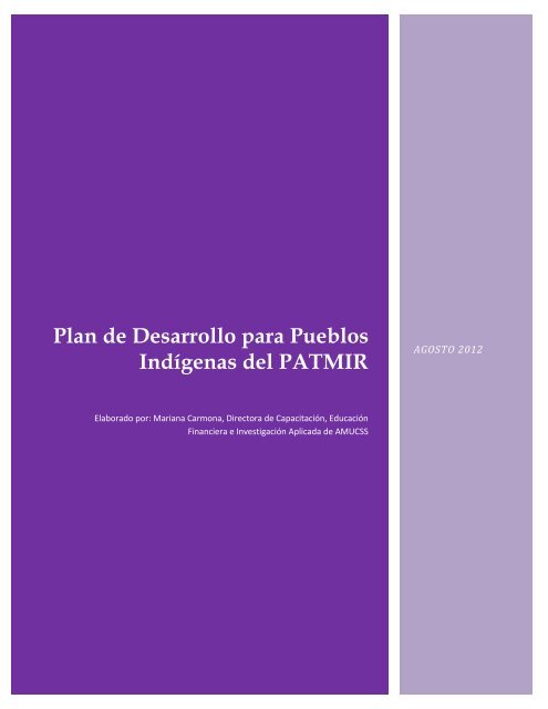Plan de Desarrollo para Pueblos Indígenas del PATMIR