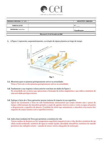 1. A Figura 1 representa, esquematicamente, a evolução de alguns ...