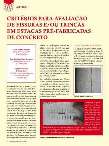 critérios para avaliação de fissuras e/ou trincas - Revista Fundações ...