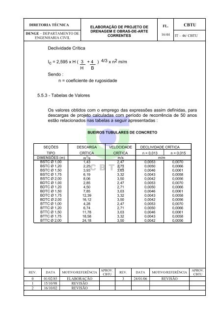 elaboração do Projeto de Drenagem e de Obras-de-Arte - CBTU