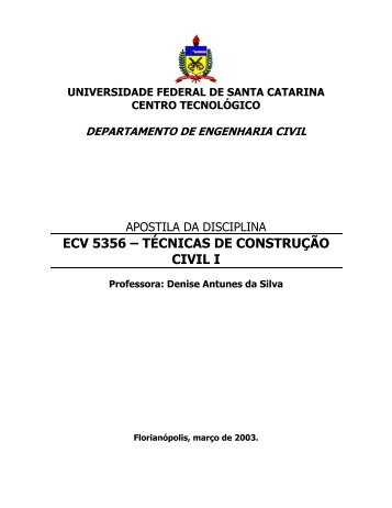 Apostila Tecnicas da Construção Civil I - NPC - Universidade ...