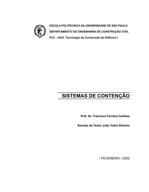 SISTEMAS DE CONTENÇÃO - PCC 2435