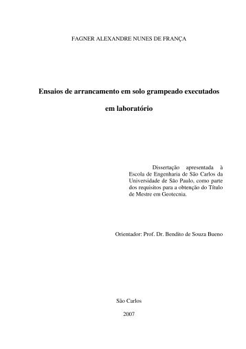 Ensaios de arrancamento em solo grampeado executados em ...