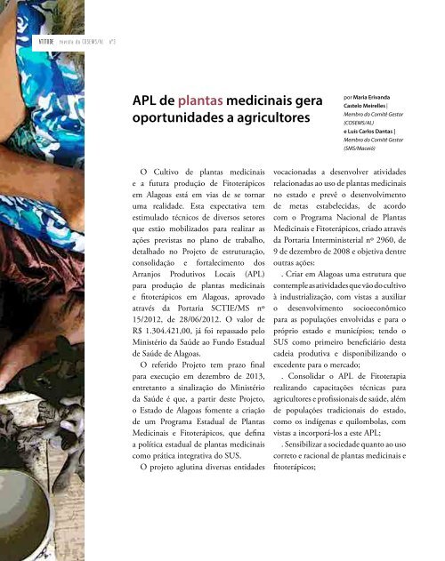 Revista do COSEMS/AL | ano III | jan.2013 | venda proibida