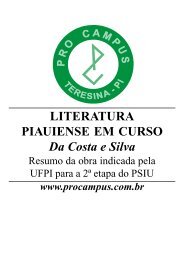 LITERATURA PIAUIENSE EM CURSO Da Costa e Silva - Pro Campus