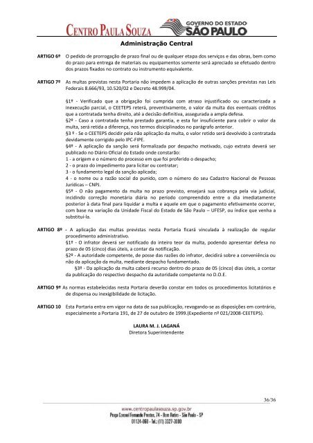 003/13 – AQUISIÇÃO DE MOBILIÁRIO Empresa - Centro Paula Souza