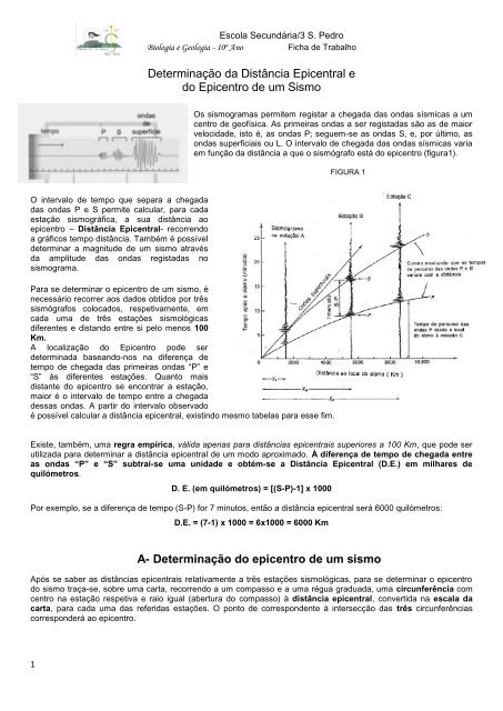 Determinação da Distância Epicentral e do Epicentro de um Sismo ...