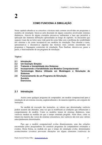 COMO FUNCIONA A SIMULAÇÃO 2.1 Introdução - Departamento ...