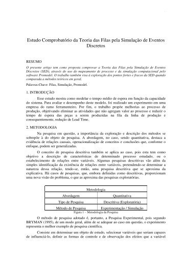 Estudo Comprobatório da Teoria das Filas pela Simulação ... - aedb