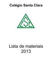 Lista de materiais 2013 - Colégio Santa Clara