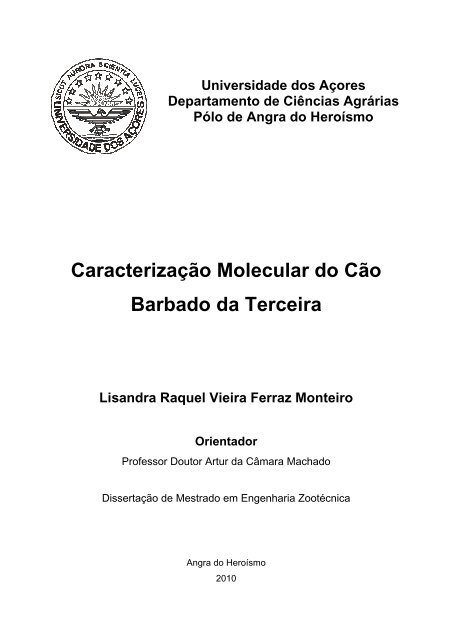 Caracterização Molecular do Cão Barbado da Terceira