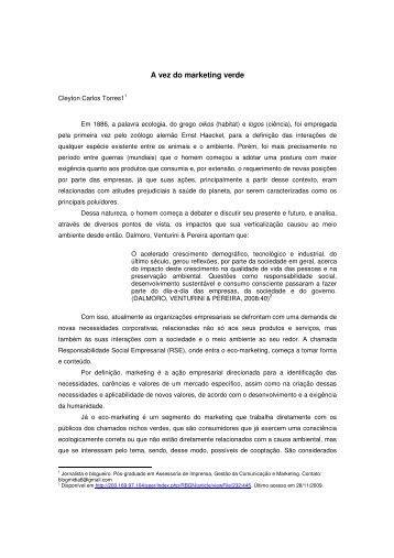 A vez do marketing verde - Cleyton Carlos Torres.pdf - Instituto Fonte