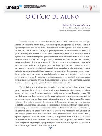 O Ofício de Aluno - Acervo Digital da Unesp