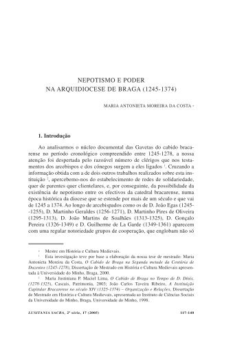 NEPOTISMO E PODER NA ARQUIDIOCESE DE BRAGA (1245-1374)