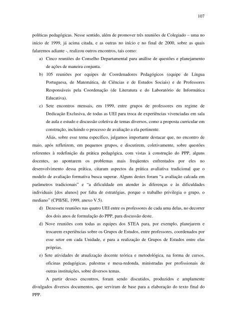 idas e vindas do processo de implementação de um programa de ...