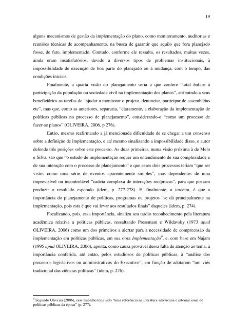 idas e vindas do processo de implementação de um programa de ...