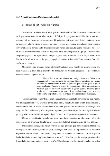 idas e vindas do processo de implementação de um programa de ...