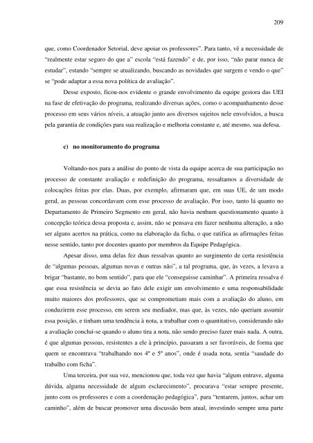 idas e vindas do processo de implementação de um programa de ...