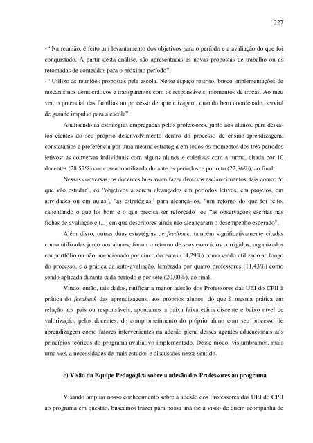 idas e vindas do processo de implementação de um programa de ...