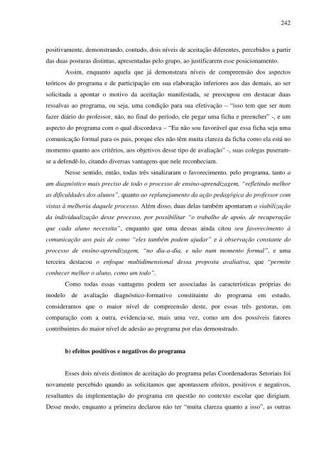 idas e vindas do processo de implementação de um programa de ...