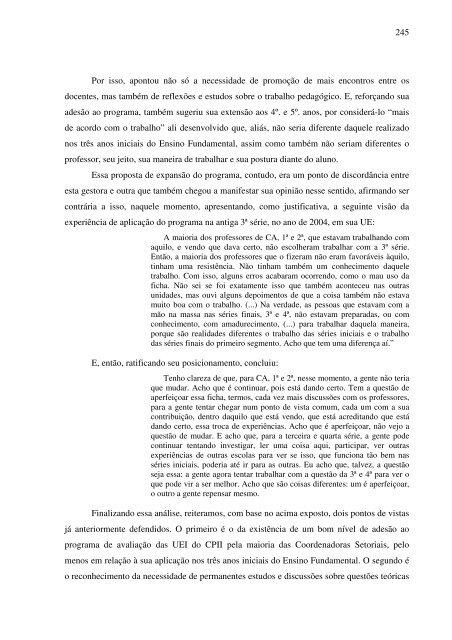 idas e vindas do processo de implementação de um programa de ...