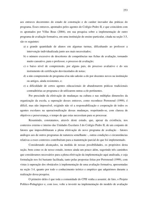 idas e vindas do processo de implementação de um programa de ...