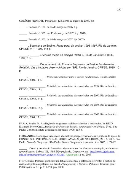 idas e vindas do processo de implementação de um programa de ...