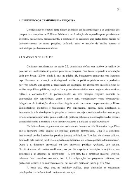 idas e vindas do processo de implementação de um programa de ...