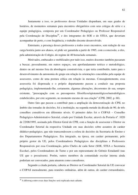 idas e vindas do processo de implementação de um programa de ...