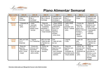 Plano Alimentar Semanal - Lar Frei Manoel das Entradas