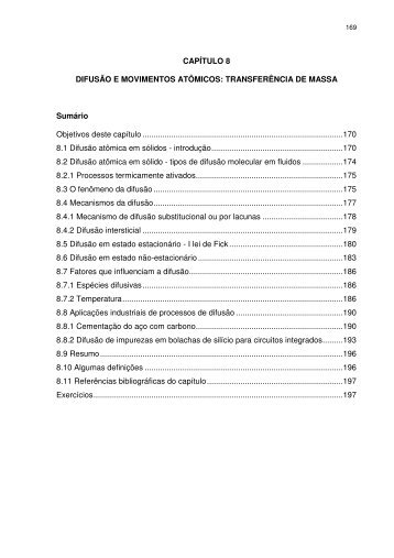 CAPÍTULO 8 DIFUSÃO E MOVIMENTOS ATÔMICOS ... - Unioeste