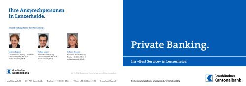 Ihr «Best Service» in Lenzerheide. Private Banking.