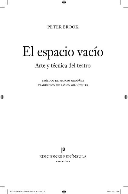 El espacio vacío - Ediciones Península