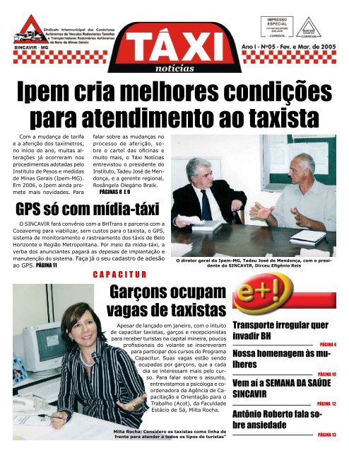 Ipem cria melhores condições para atendimento ao taxista - sincavir