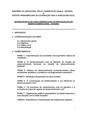 MINISTÉRIO DA AGRICULTURA, PESCA E ALIMENTAÇÃO ... - IICA