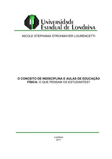 o conceito de indisciplina e aulas de educação física - Universidade ...