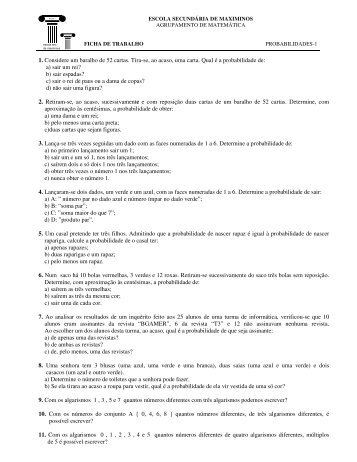 probabilidades-1 - fichas de trabalho