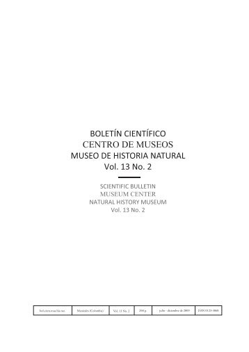 BOLETÍN CIENTÍFICO CENTRO DE MUSEOS MUSEO DE ...