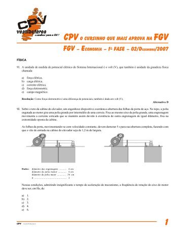 FGV – economia – 1a Fase – 02/d - CPV