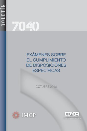 Boletín 7040 EXÁMENES SOBRE EL CUMPLIMIENTO DE ...