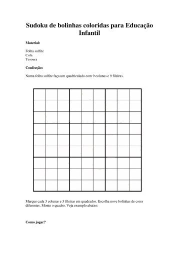 Sudoku de bolinhas coloridas para Educação Infantil - KatiaChedid