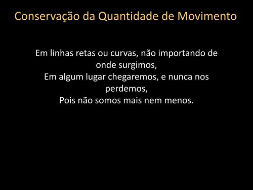 Conservação da Quantidade de Movimento