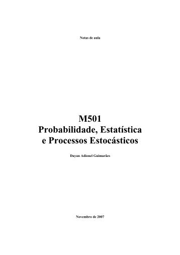 M501 Probabilidade, Estatística e Processos Estocásticos - Inatel