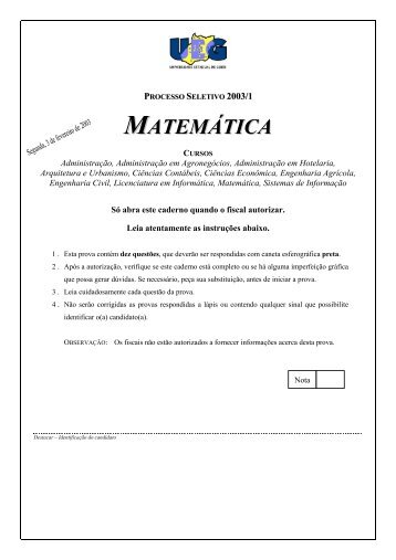 Matemática - Ueg