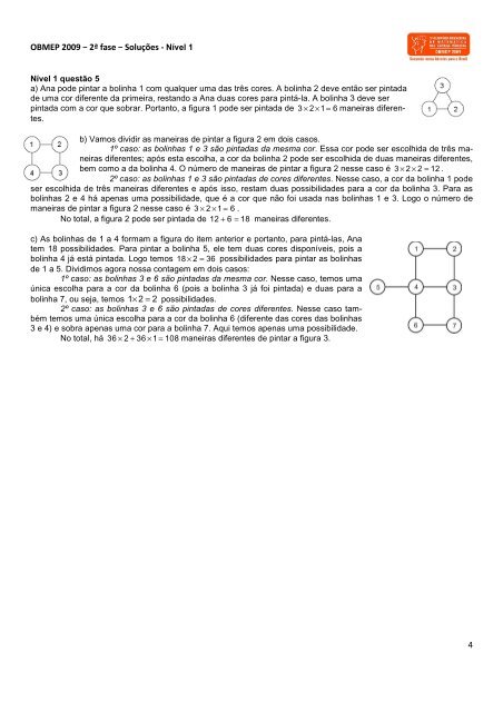 OBMEP 2009 − 2ª fase − Soluções - Nível 1 1
