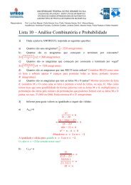 Lista 10 – Análise Combinatória e Probabilidade