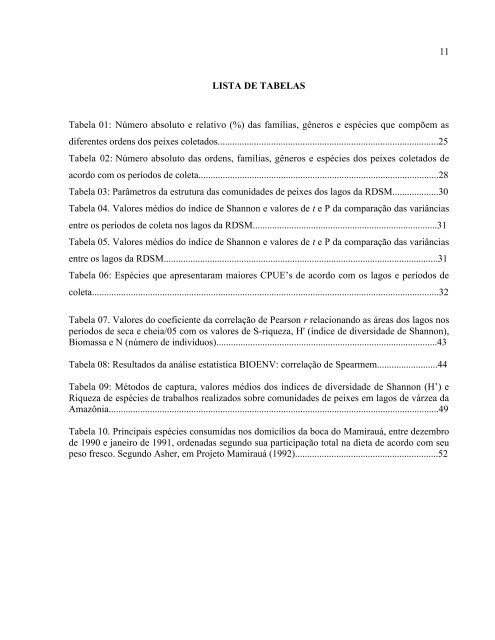 diversidade e densidade ictiofaunística em lagos de várzea da ...