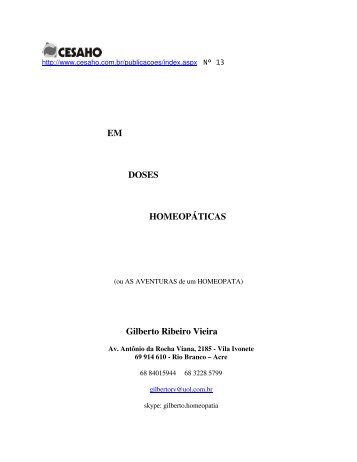 EM DOSES HOMEOPÁTICAS Gilberto Ribeiro Vieira - cesaho